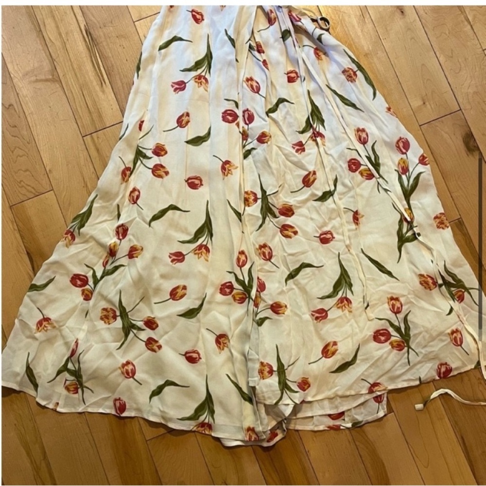 NWT Reformation Brewer Dress Bianca cream w floral print small - Picture 3 of 12